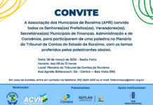 AMR realizará uma palestra no Tribunal de Contas do Estado de Roraima