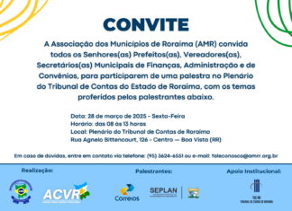 AMR realizará uma palestra no Tribunal de Contas do Estado de Roraima